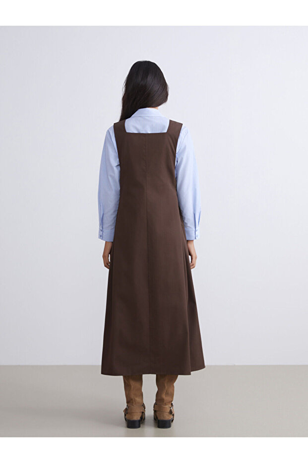 İzr Yeni Sezon Kare Yaka Jile Elbise - 4