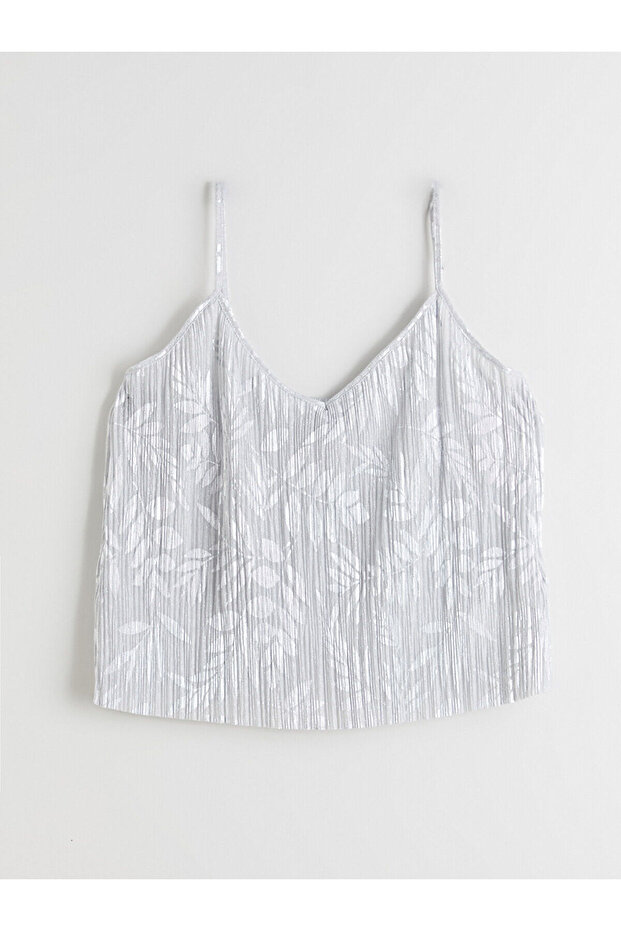 Peak Yeni Sezon V Yaka Çiçekli Askılı Kadın Şortlu Pijama Takımı - 2