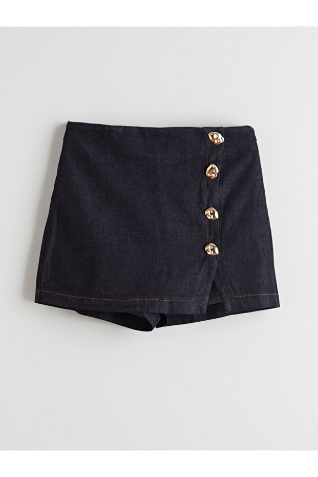 Dar Fit Jean Şort Etek - 5