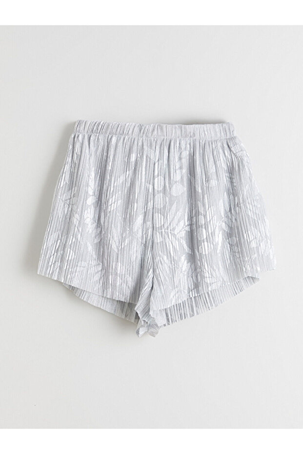 Peak Yeni Sezon V Yaka Çiçekli Askılı Kadın Şortlu Pijama Takımı - 4