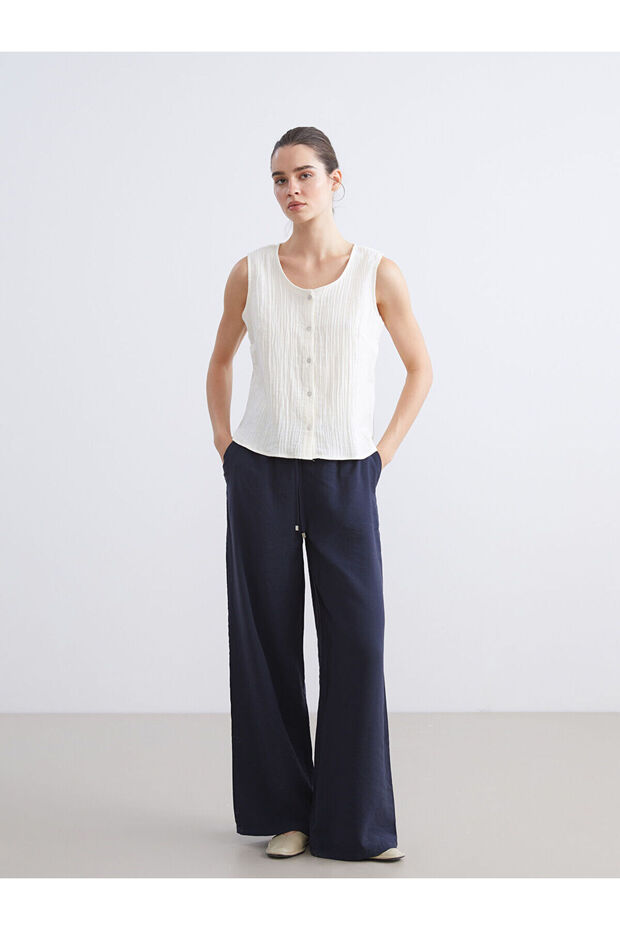Vizyon New Season Elastic Waist Modal Blend Women's Trousers