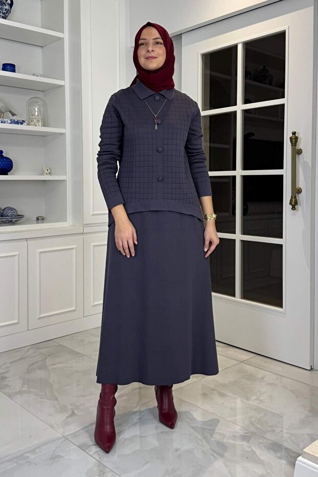 Kumsal Knitwear Set Anthracite