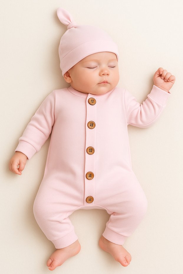 Seasonal 100% Cotton Beret Baby Romper Set - New Season Unisex