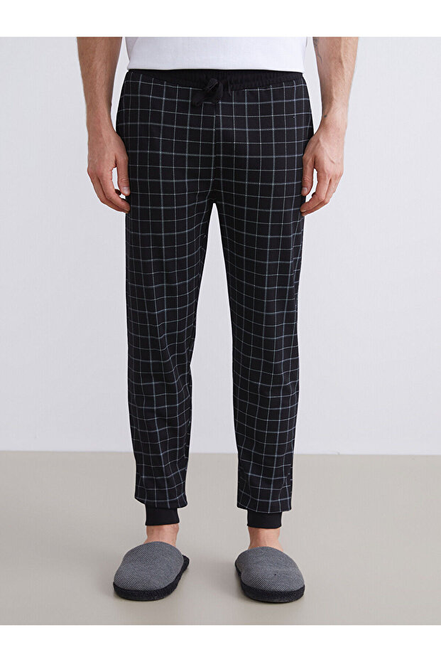 Standart Kalıp Ekose Erkek Pijama Alt - 2