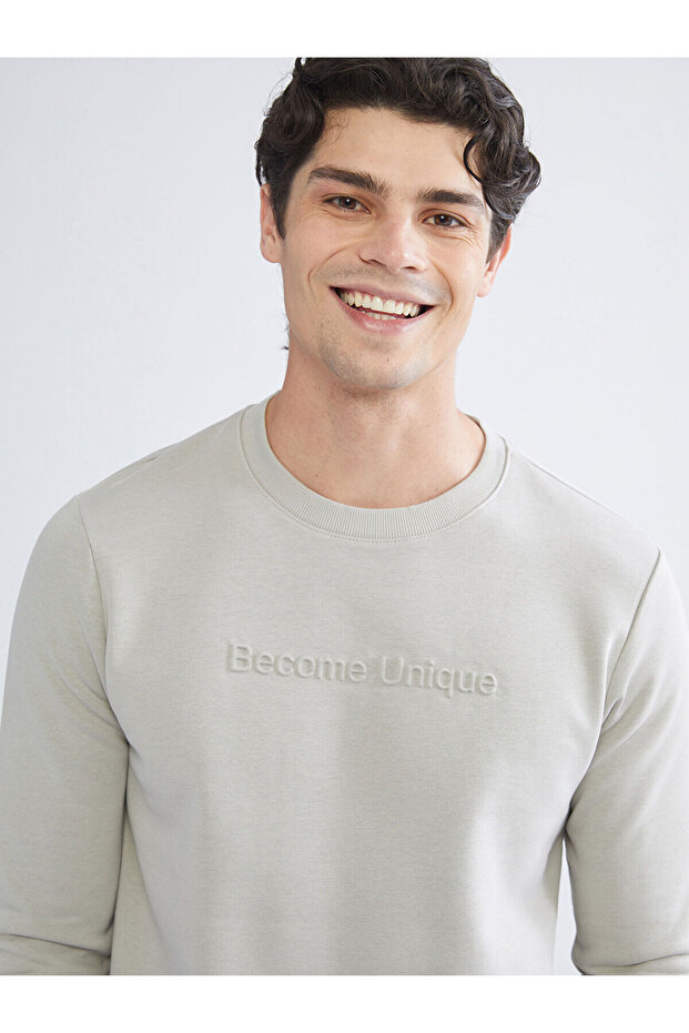 Crew neck printed men's sweatshirt