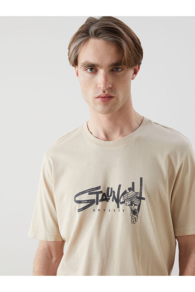 Xside Crew Neck Printed Combed Cotton Men's T-Shirt