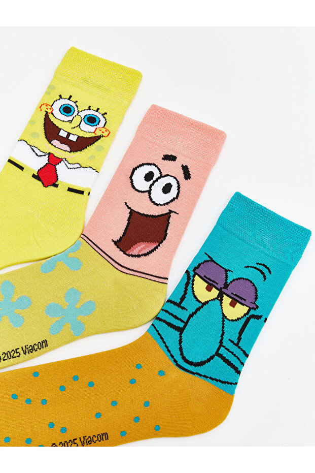 Sünger Bob Baskılı Erkek Soket Çorap - 5