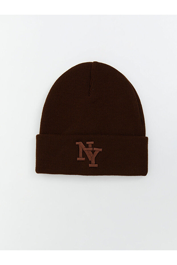 Create Your Style with Uzg Store Men's Beret with Brown Lettering Embroidery