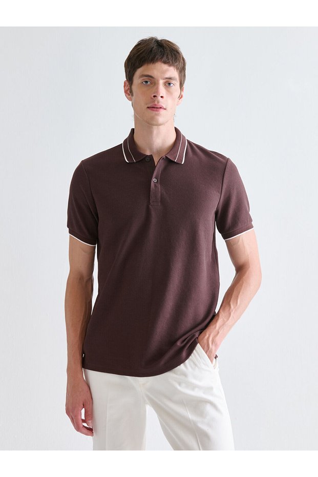 Vizyon New Season Polo Neck Combed Cotton Men's T-Shirt