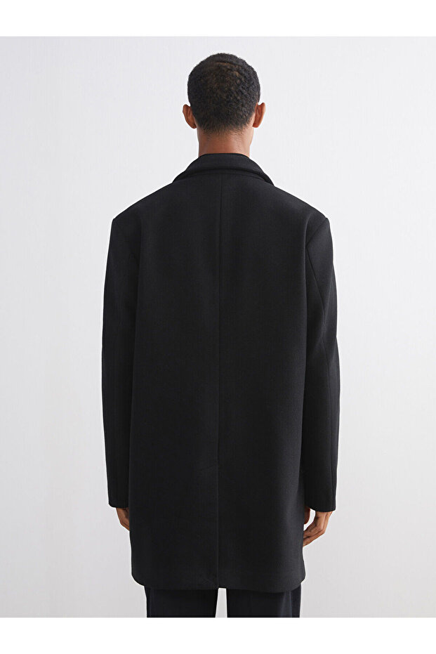 Cey Yeni Sezon Standart Kalıp Erkek Kaşe Kaban - 5