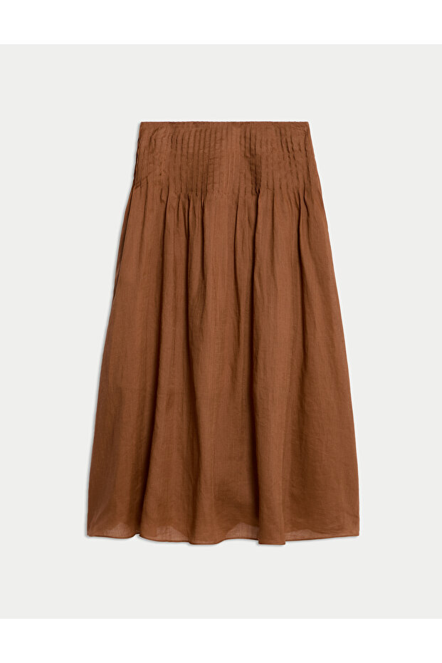 Pile Detaylı Maxi Etek - 1