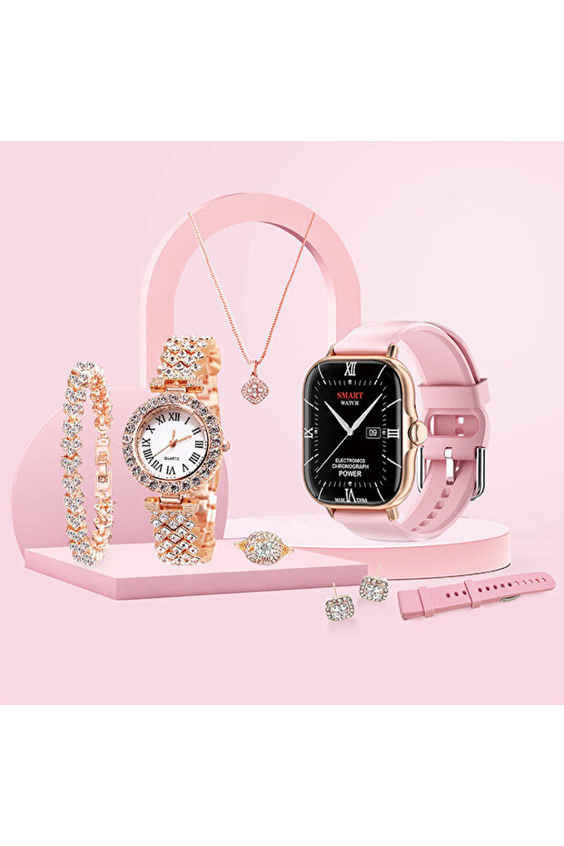 Luxury Smartwatch Gift Set for Women | Jewelry & Extra Strap
