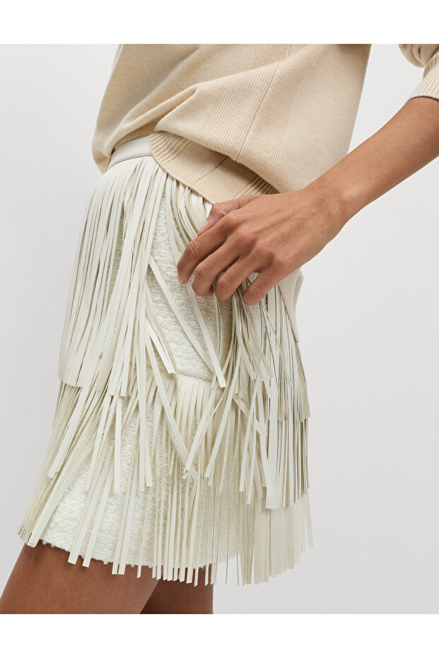 Püskül Detaylı Mini Etek - 2