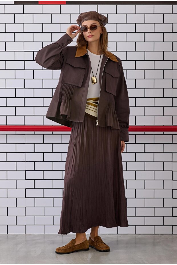 Ribbed Canvas Jacket Bitter Brown - 5