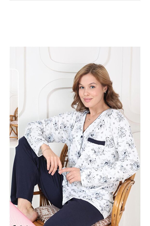 düğmeli bato pijama - 1