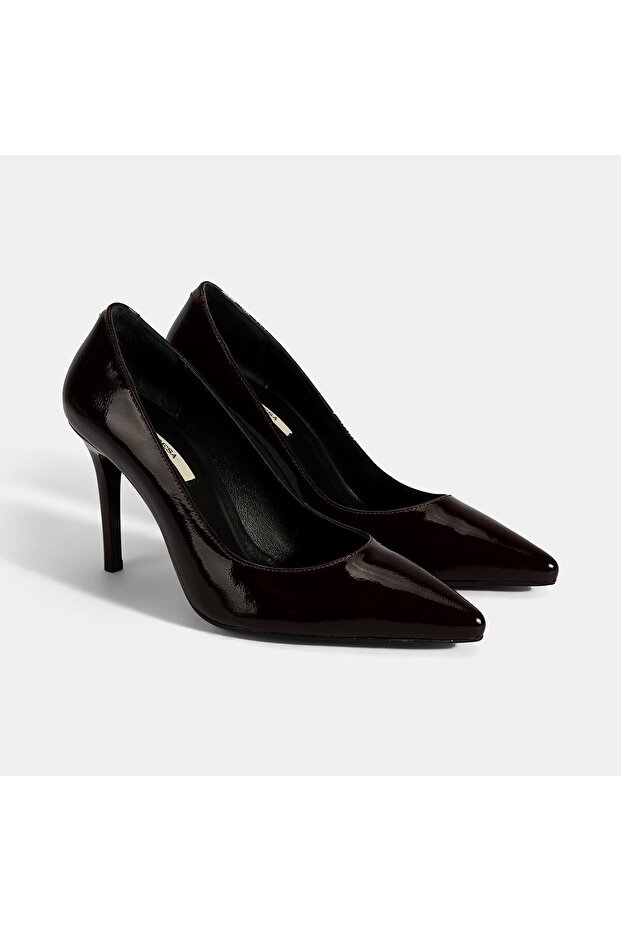 Women's Burgundy Leather Stiletto