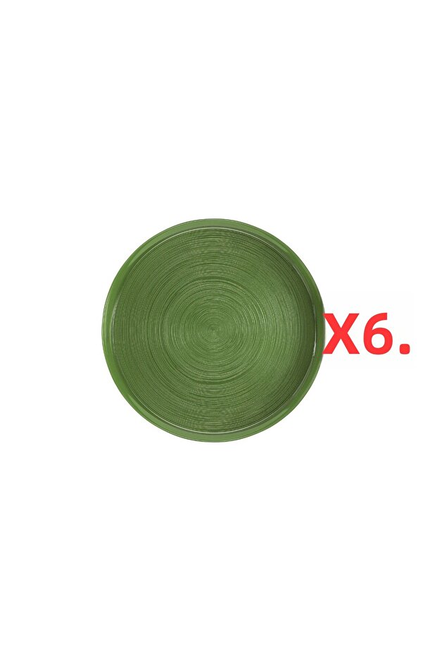 Funky 6-Piece Glass Plate Green 21cm