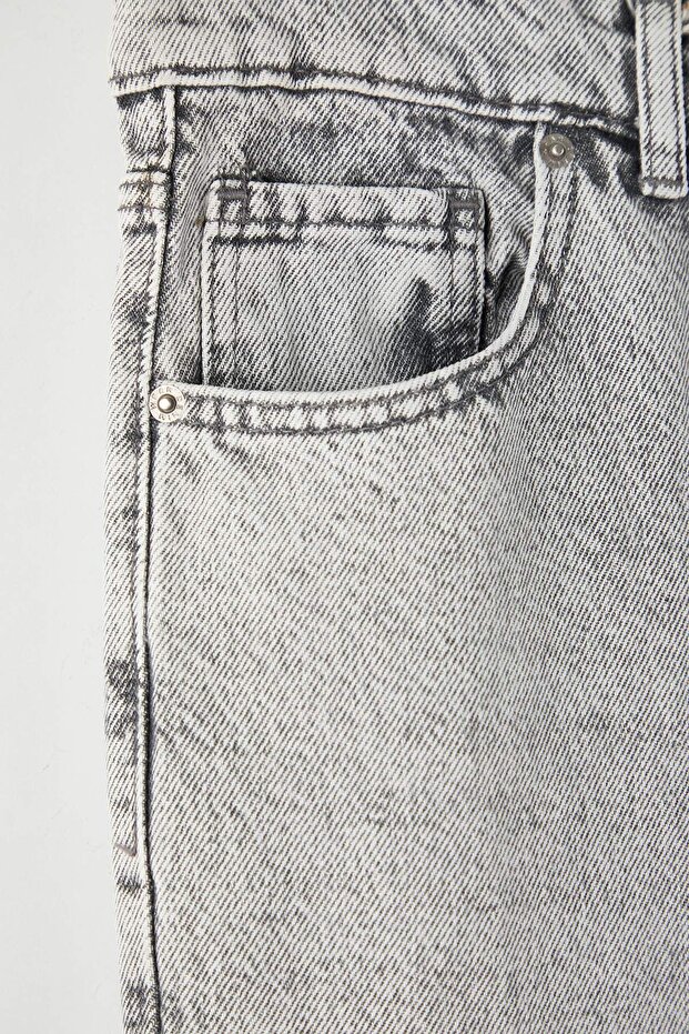 Gri Baggy /Bol Kesim Kot Pantolon Jeans TMNAW24JE00027 - 6