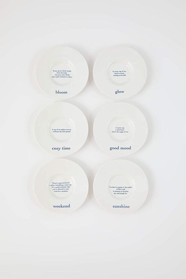 6-Piece Minimal Blue Patterned Tea Plate Tphaw26Tbk00026 - 1