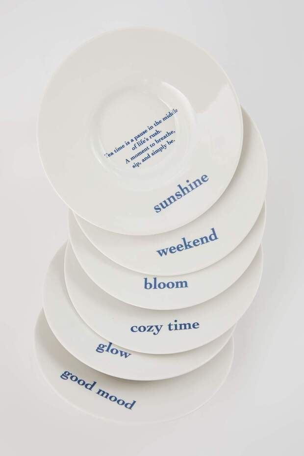 6-Piece Minimal Blue Patterned Tea Plate Tphaw26Tbk00026 - 3