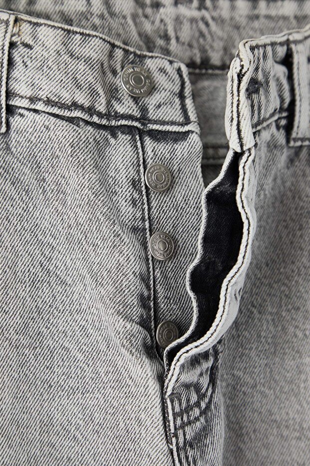 Gri Baggy /Bol Kesim Kot Pantolon Jeans TMNAW24JE00027 - 7