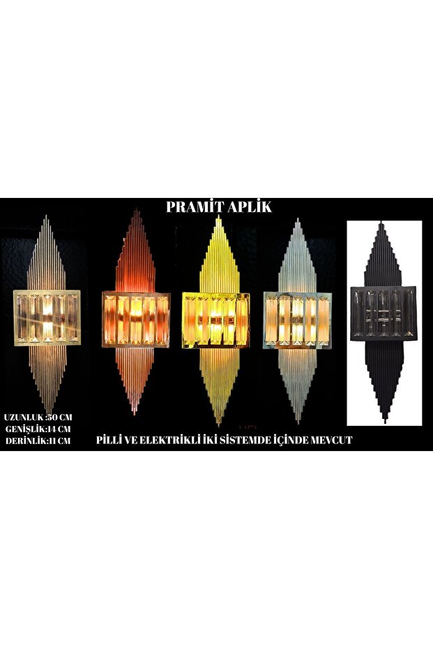 Pramit Aplik Gümüş, Duvar Pilli Aplik, 1 Adet Ledli Duvar Aplik, Tak Çalıştır, Kablosuz - 6