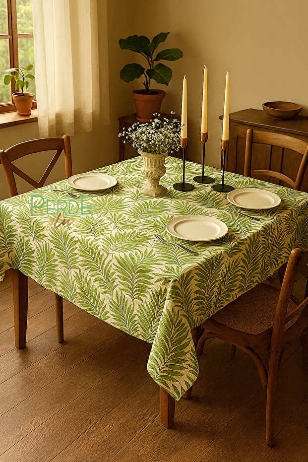 Leaf Pattern Tablecloth, Decorative Dining Table Cloth - 5