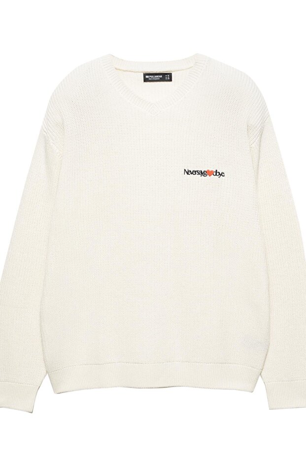 Nakışlı yazılı kazak - 3