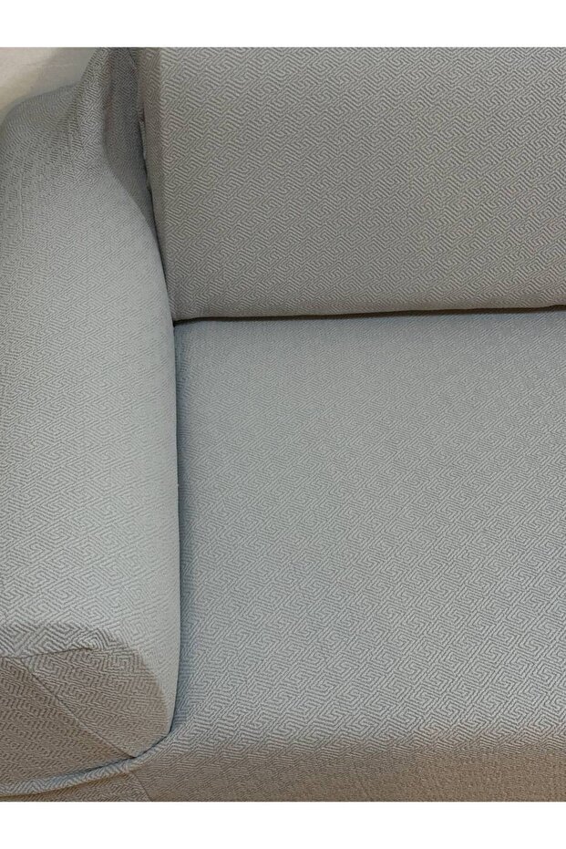 3 Kişilik Lastikli Koltuk Örtüsü | Jakarlı Desenli Yıkanabilir Kanepe Örtüsü | Koltuk Kılıfı - 4