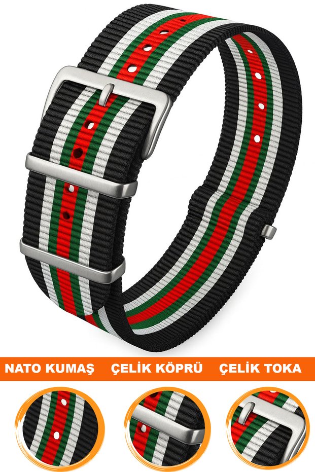 22mm Fossil-Welder-Casio-Seiko-Omega-Armani Watch Compatible Nato Textile Fabric Watch Band 22Model38