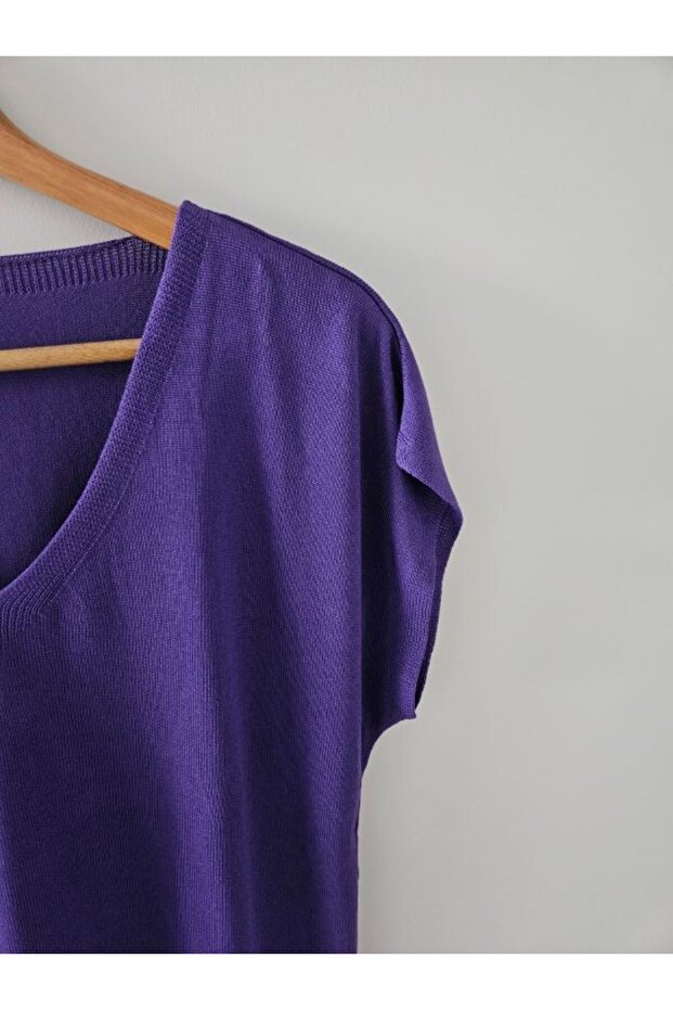 Merserize V Yakalı Bluz - 7