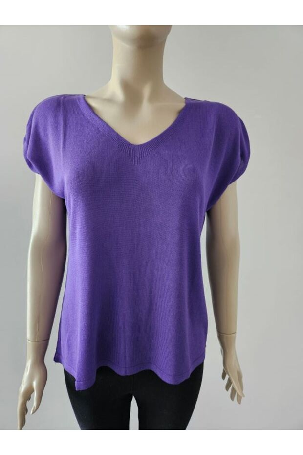 Merserize V Yakalı Bluz - 8