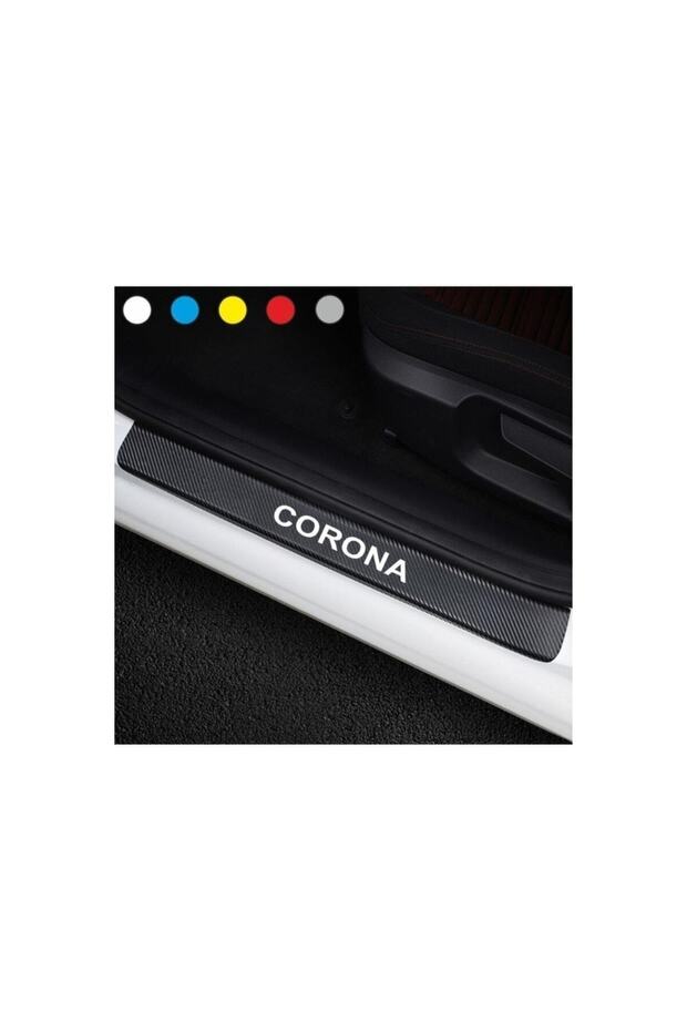 Accessory Auto Door Sill Sticker Carbon Compatible for Toyota Corona 4 Pieces