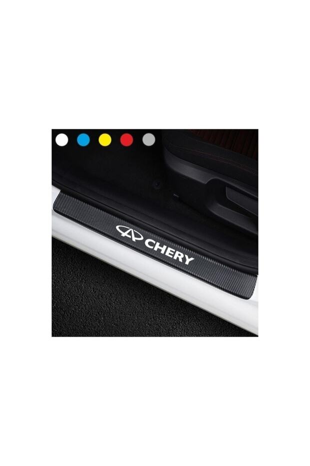 Compatible Accessory for Chery Auto Door Sill Sticker Carbon 4 Pieces