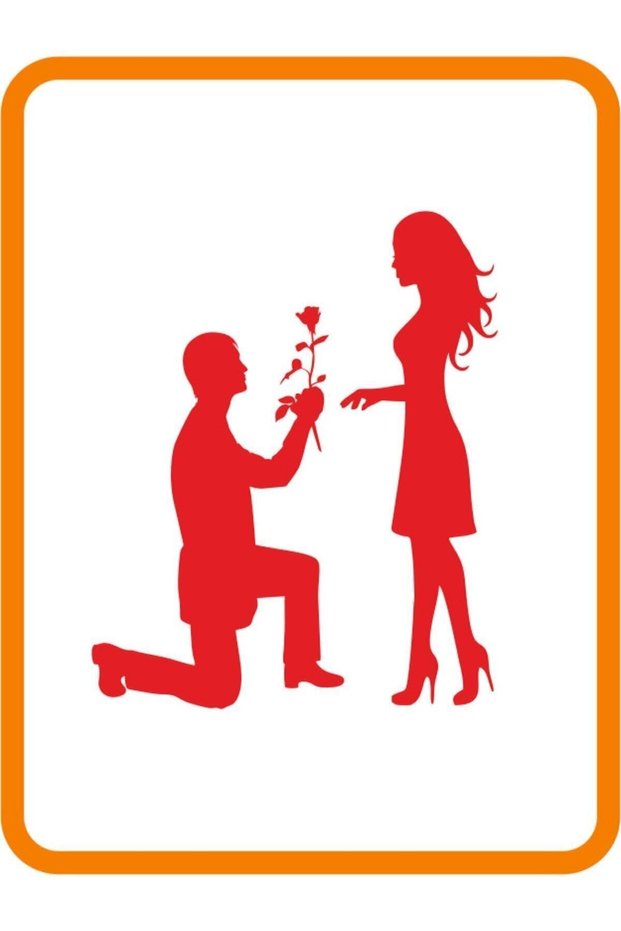 Floral Proposal Dear Auto Sticker Red 24X20 cm