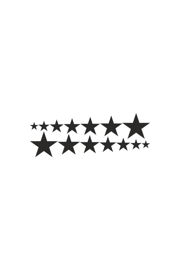 Star Auto Sticker 14 Pieces Black 40X15 cm