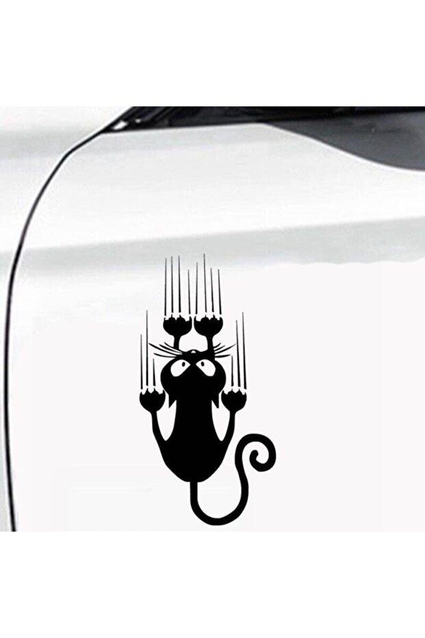 Funny Cartoon Cat Design Auto Custom New Sticker Black 12*24 cm