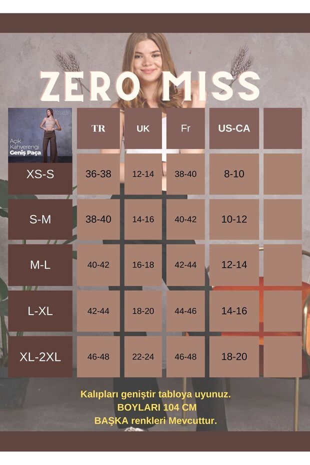 Bej Düz Boru Paça Pantolon Çelik Örme - 3