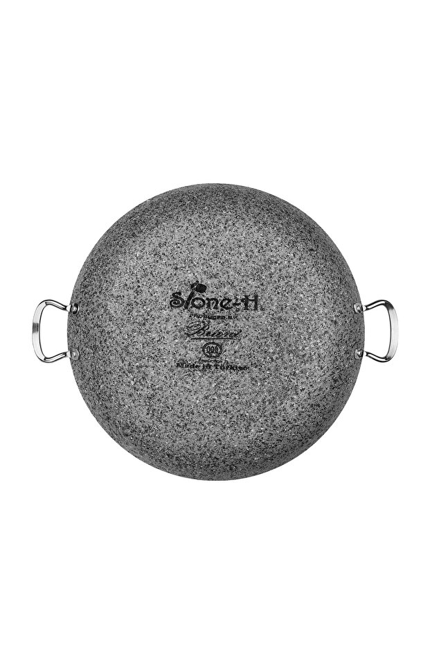 وعاء طهي حجري 38 سم مقاوم للخدش وغير قابل للاحتراق وغير لاصق للطهي بالحث - 4