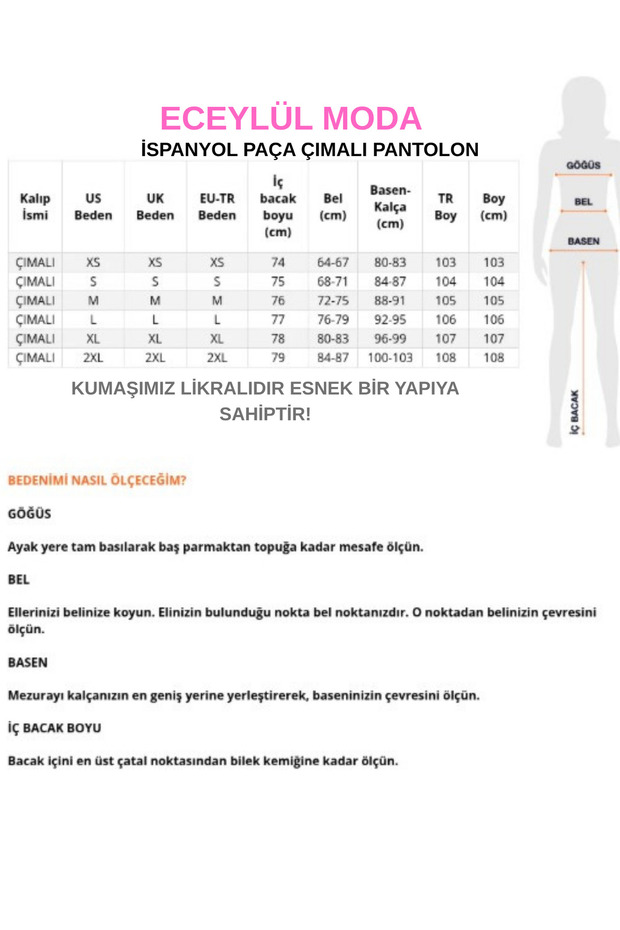 KADIN SİYAH SCUBA KREP ÖNÜ ÇIMALI YÜKSEK BEL İSPANYOL PAÇA PANTOLON(kısa süreligine lansman fiyatı) - 5