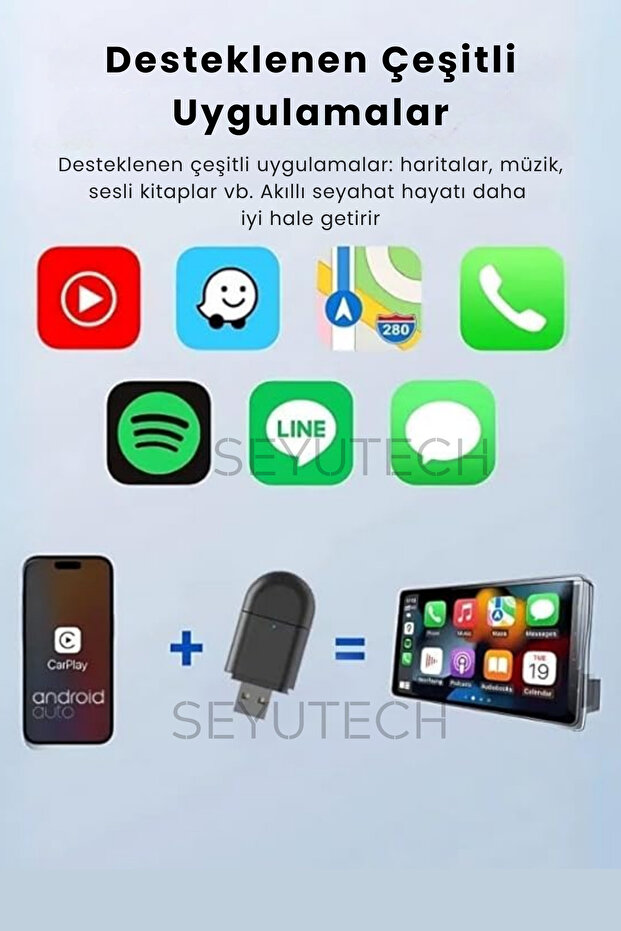 TAB06 2in1 Usb Mini Kablosuz Carplay İos Android Uyumlu Usb ve Type-c Carplay Dönüştürücü - 4