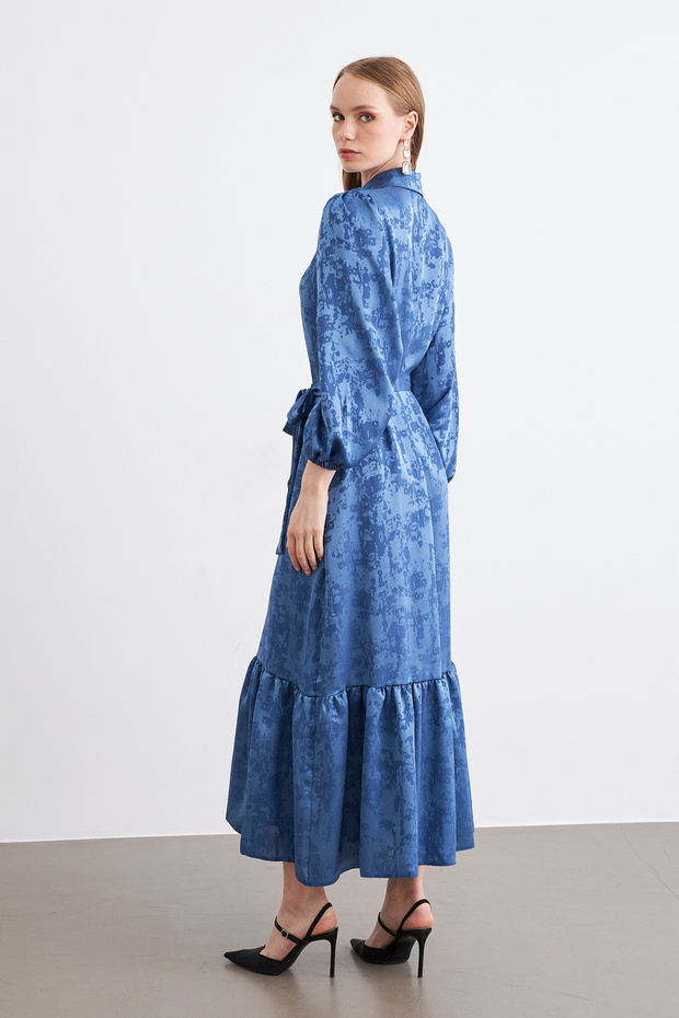 Φόρεμα Mayra Stone Jacquard - Ινδικό - 5