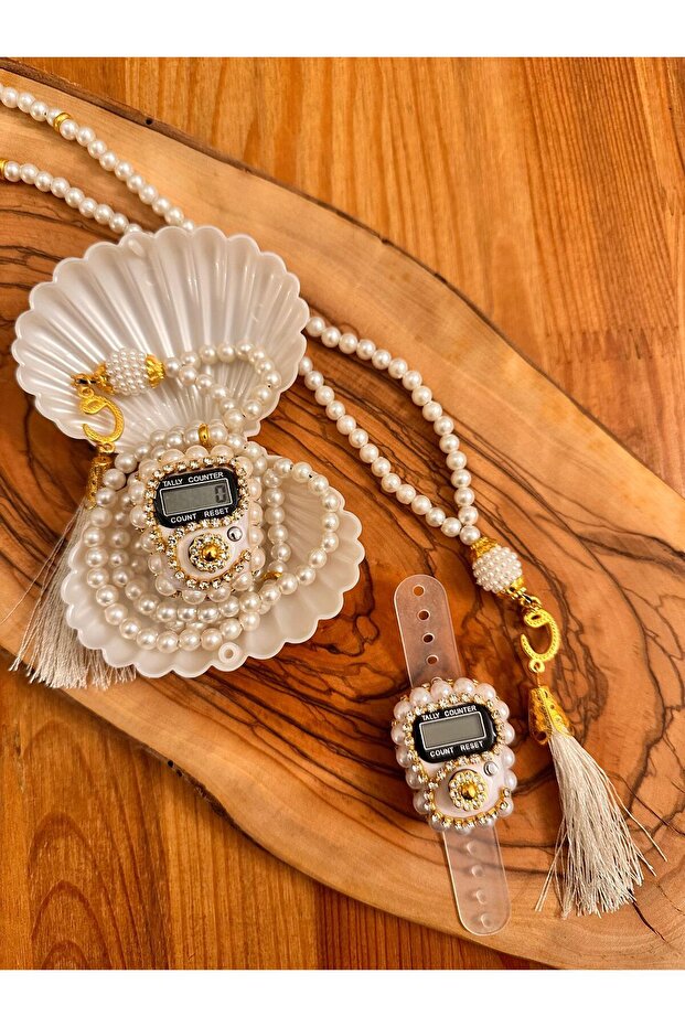Stone Zikirmatik and Tasbih Set, Gift for Mevlüt, Quran, Umrah and Hajj - Set of 3