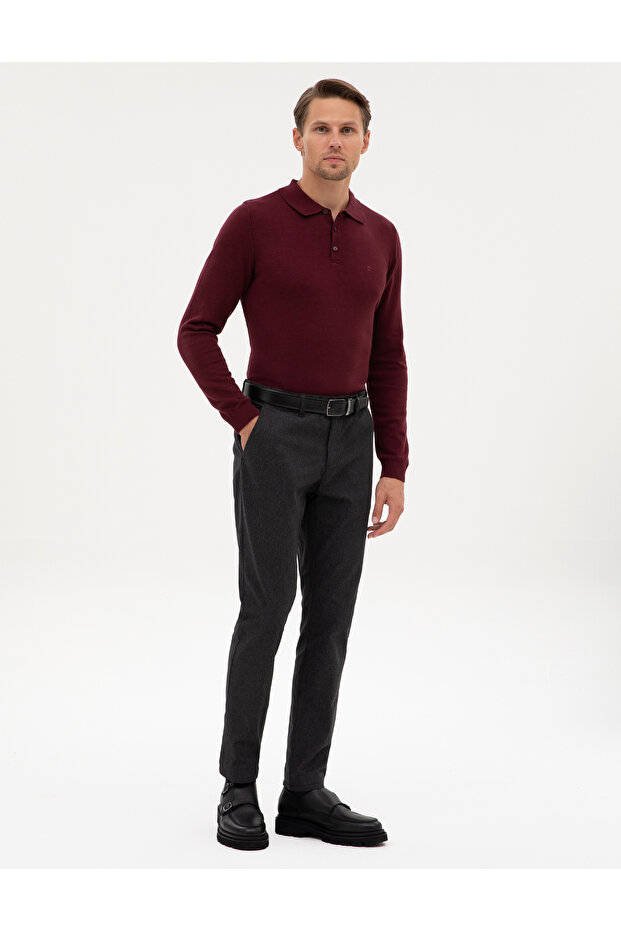 Black Slim Fit Canvas Pants 50317228-Vr046
