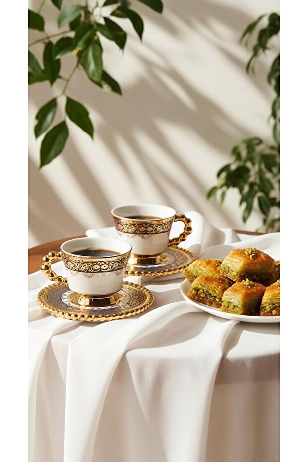 طقم أكواب شاي او كابتشينو مع الصحون - 6