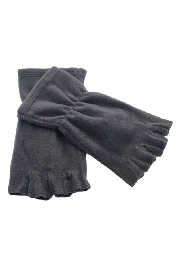 Unisex Winter Smoked Color Elastic Ankle Elastic Fingerless Cutout Half Finger Winter Thermal Fleece Gloves