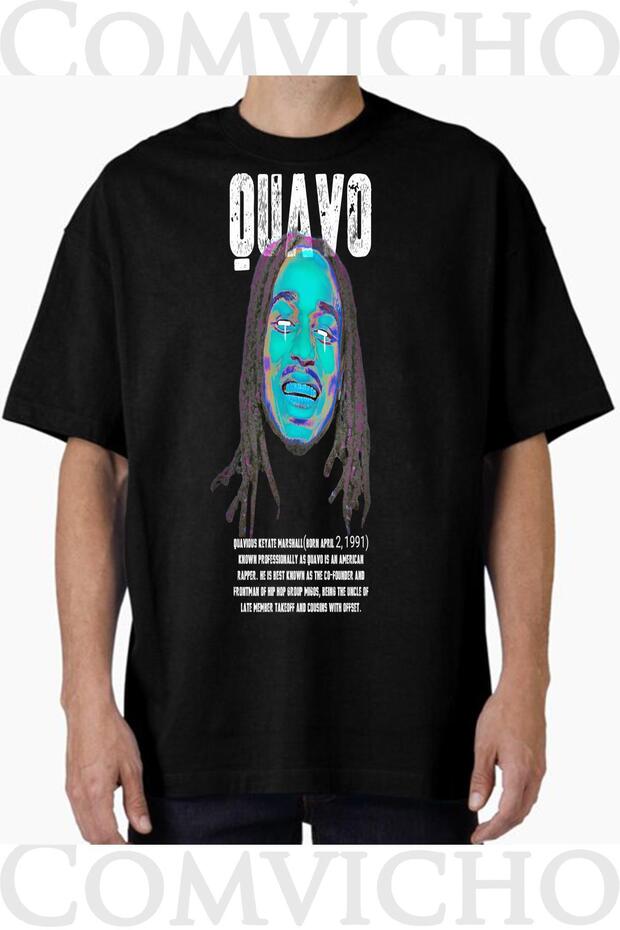 Unisex Quavo V3 Design Printed Oversize T-Shirt