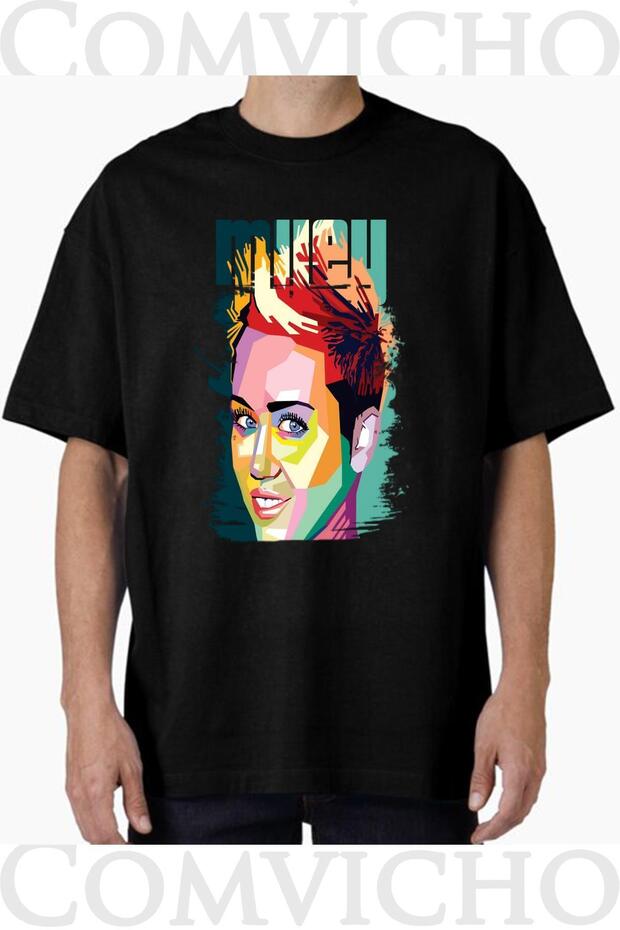 تي شيرت مطبوع بتصميم Miley v1 للجنسين