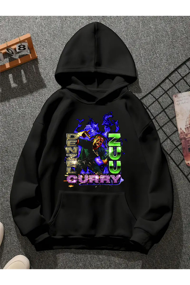 Denzel Curry V3 Printed Hooded Black Sweatshirt