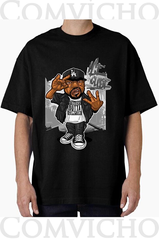 Unisex Ice Cube V5 Design Printed Oversize T-Shirt